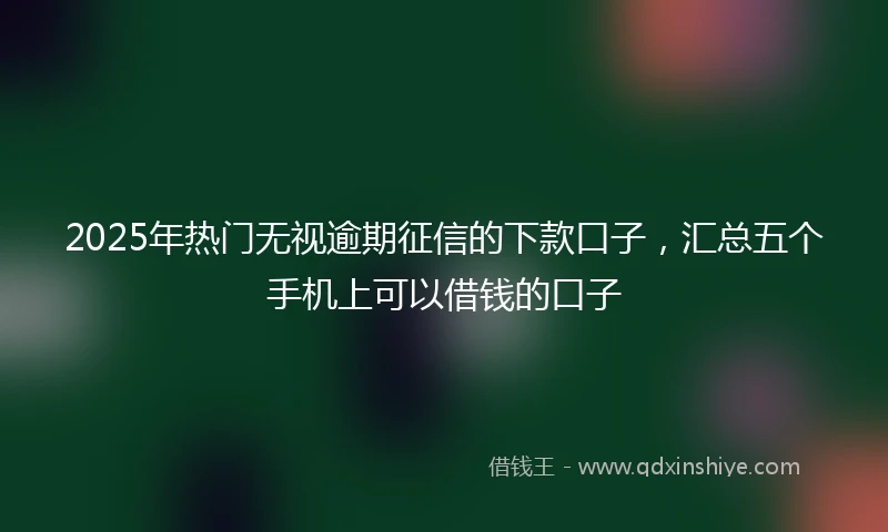 2025年热门无视逾期征信的下款口子，汇总五个手机上可以借钱的口子