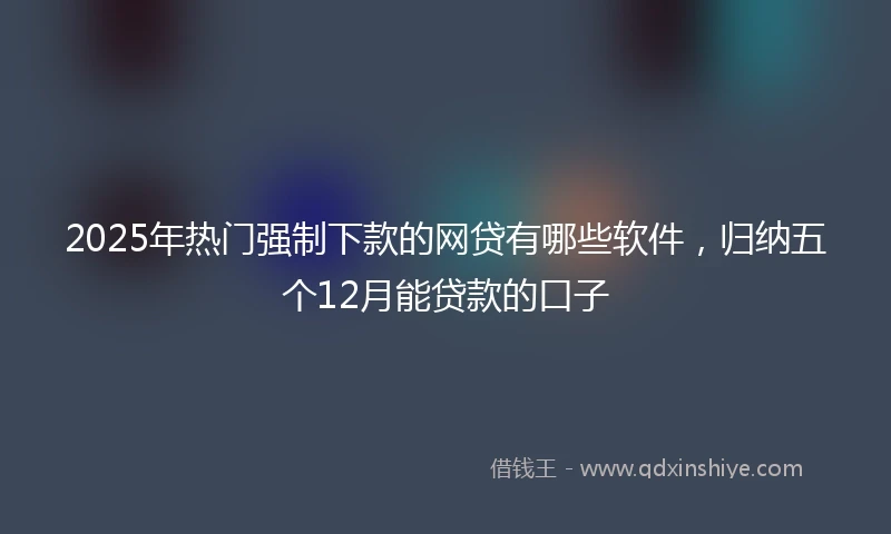 2025年热门强制下款的网贷有哪些软件，归纳五个12月能贷款的口子