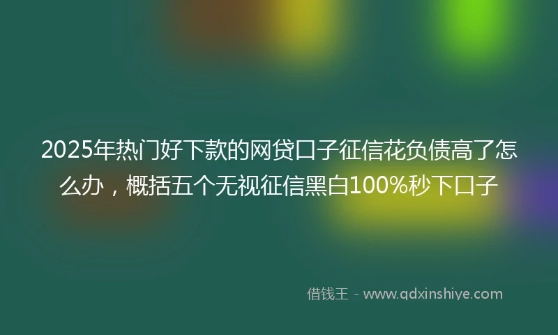 2025年热门好下款的网贷口子征信花负债高了怎么办，概括五个无视征信黑白100%秒下口子