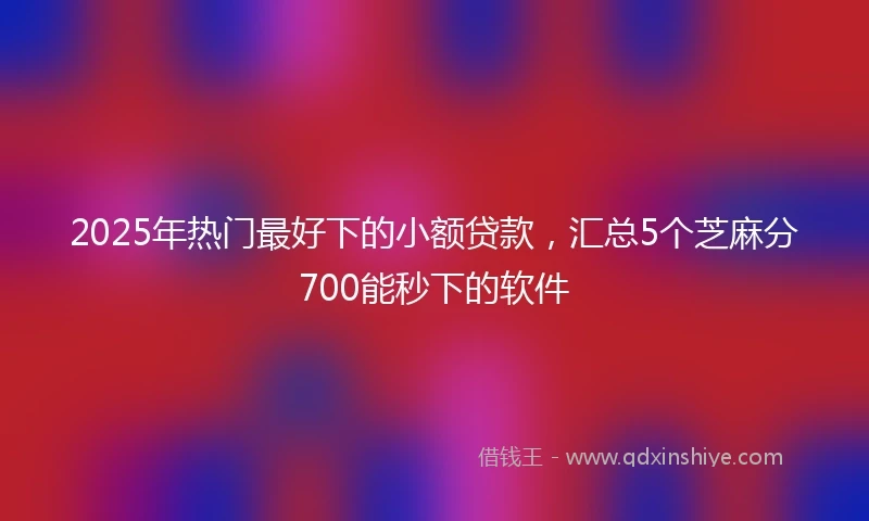 2025年热门最好下的小额贷款，汇总5个芝麻分700能秒下的软件