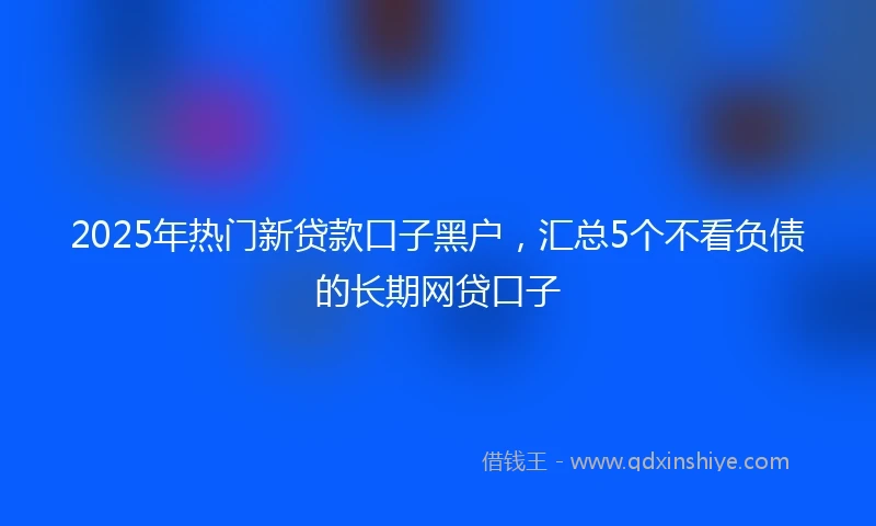 2025年热门新贷款口子黑户，汇总5个不看负债的长期网贷口子