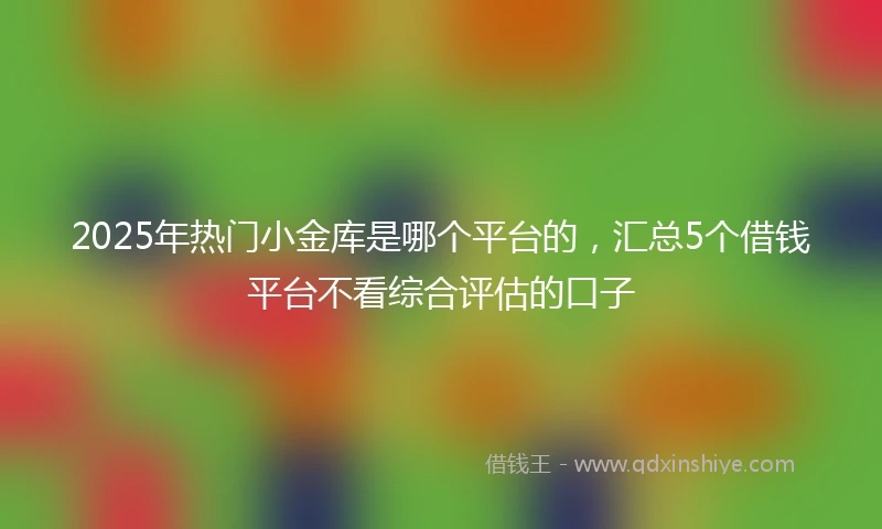 2025年热门小金库是哪个平台的，汇总5个借钱平台不看综合评估的口子