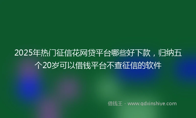 2025年热门征信花网贷平台哪些好下款，归纳五个20岁可以借钱平台不查征信的软件
