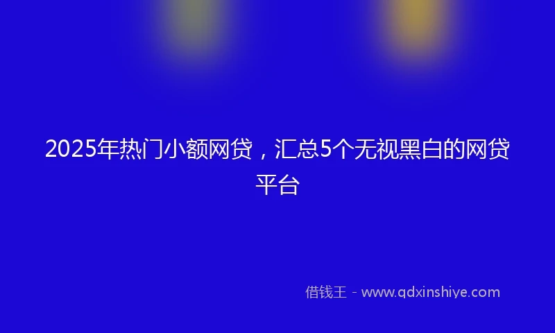 2025年热门小额网贷，汇总5个无视黑白的网贷平台