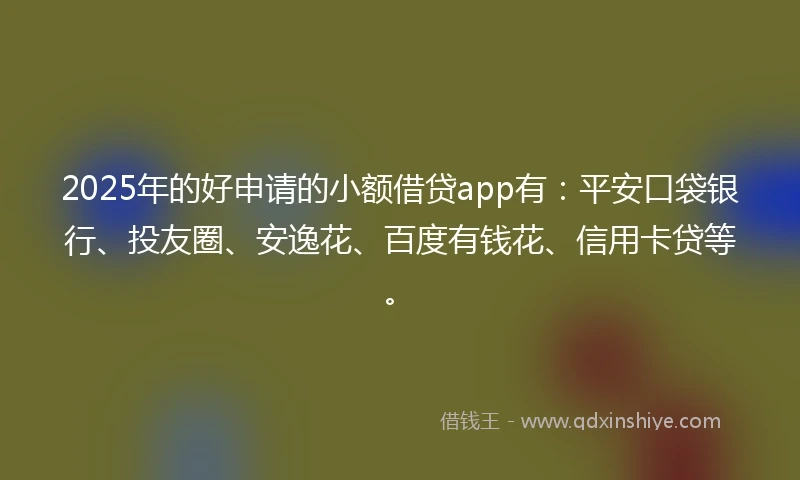 2025年的好申请的小额借贷app有：平安口袋银行、投友圈、安逸花、百度有钱花、信用卡贷等。