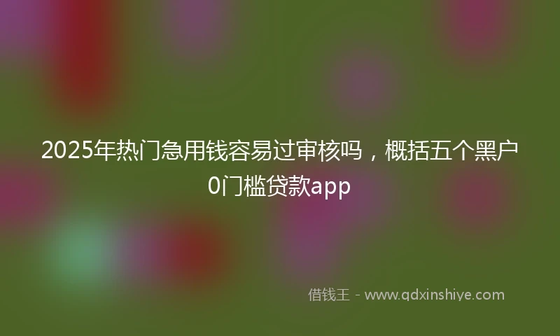 2025年热门急用钱容易过审核吗，概括五个黑户0门槛贷款app