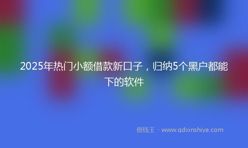 2025年热门小额借款新口子，归纳5个黑户都能下的软件