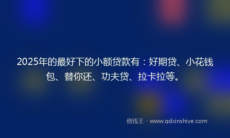 2025年的最好下的小额贷款有：好期贷、小花钱包、替你还、功夫贷、拉卡拉等。