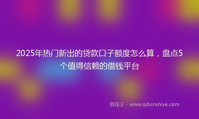 2025年热门新出的贷款口子额度怎么算，盘点5个值得信赖的借钱平台