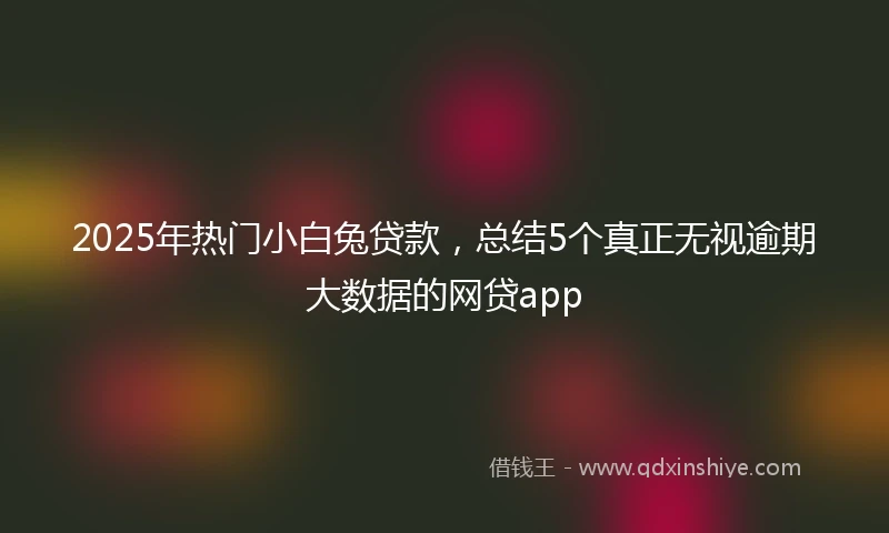 2025年热门小白兔贷款，总结5个真正无视逾期大数据的网贷app
