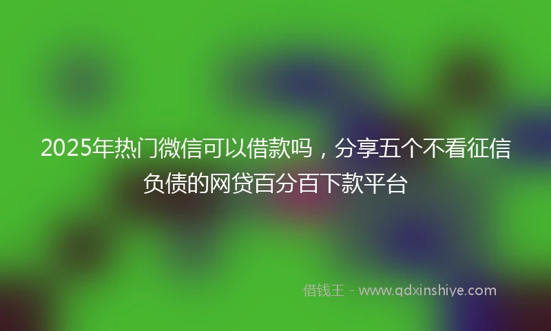 2025年热门微信可以借款吗，分享五个不看征信负债的网贷百分百下款平台