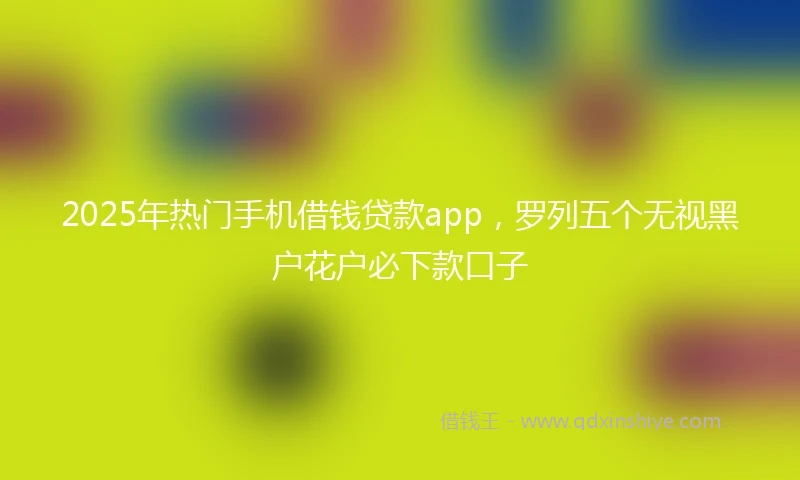 2025年热门手机借钱贷款app，罗列五个无视黑户花户必下款口子