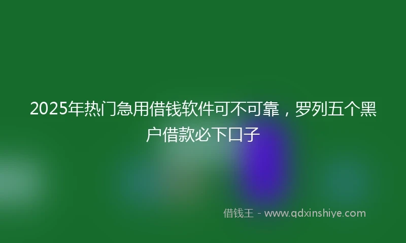 2025年热门急用借钱软件可不可靠，罗列五个黑户借款必下口子