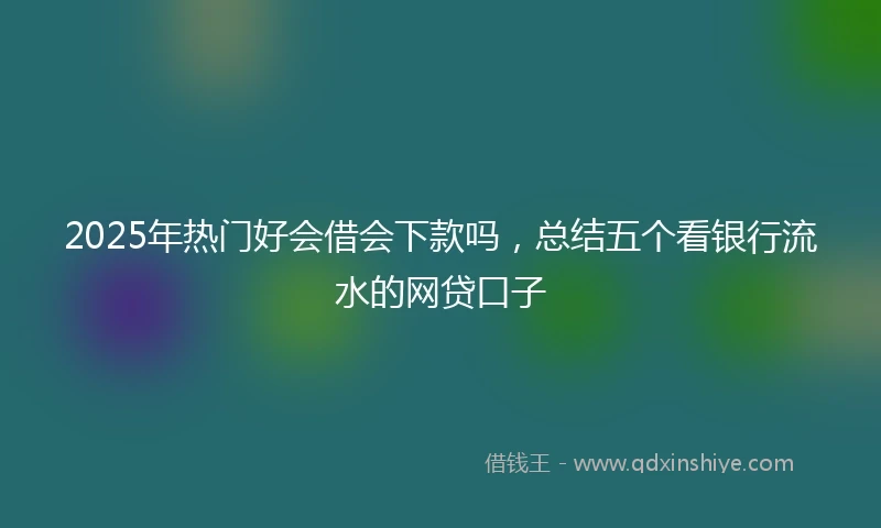 2025年热门好会借会下款吗，总结五个看银行流水的网贷口子