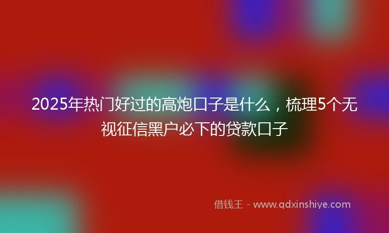 2025年热门好过的高炮口子是什么，梳理5个无视征信黑户必下的贷款口子