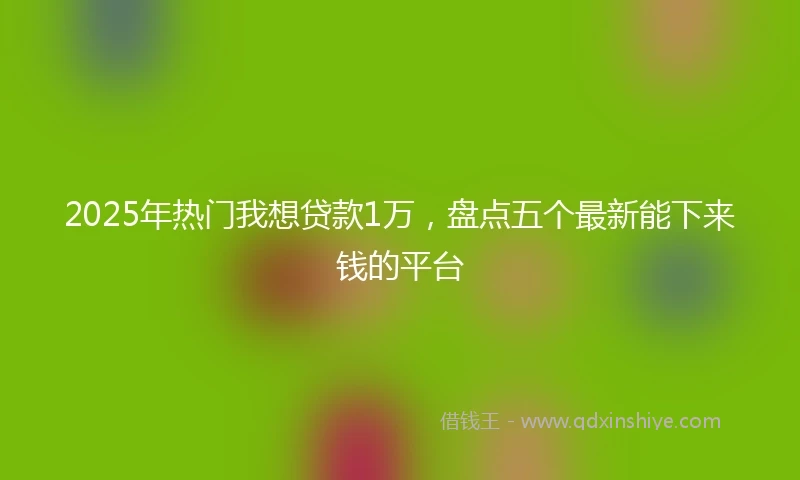 2025年热门我想贷款1万，盘点五个最新能下来钱的平台