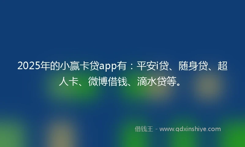 2025年的小赢卡贷app有：平安i贷、随身贷、超人卡、微博借钱、滴水贷等。
