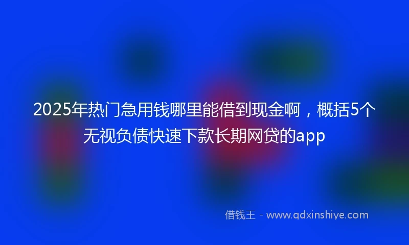 2025年热门急用钱哪里能借到现金啊，概括5个无视负债快速下款长期网贷的app
