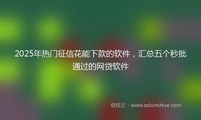 2025年热门征信花能下款的软件，汇总五个秒批通过的网贷软件