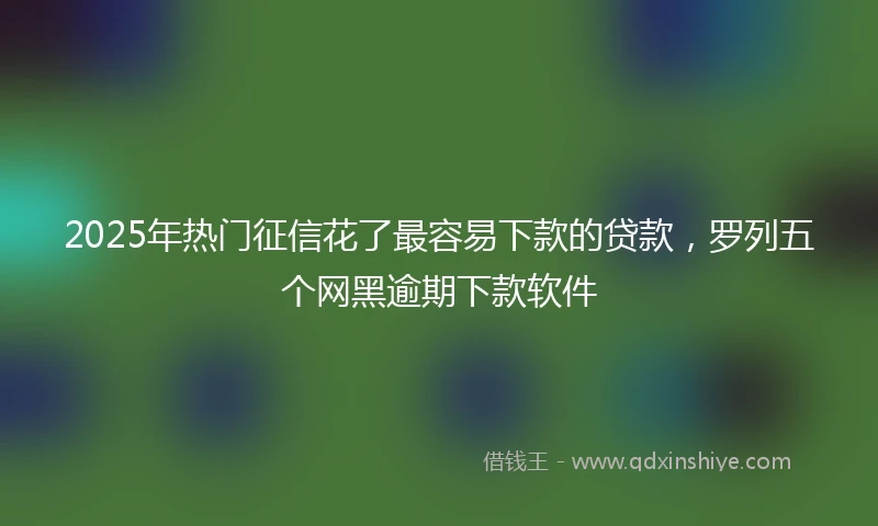 2025年热门征信花了最容易下款的贷款，罗列五个网黑逾期下款软件