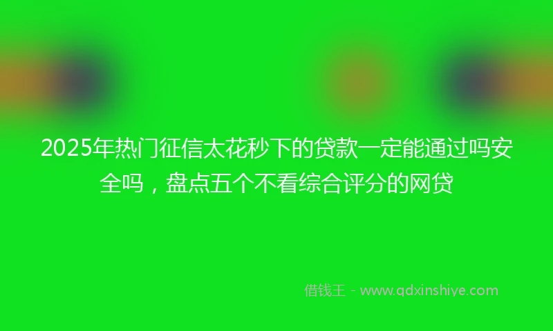 2025年热门征信太花秒下的贷款一定能通过吗安全吗，盘点五个不看综合评分的网贷