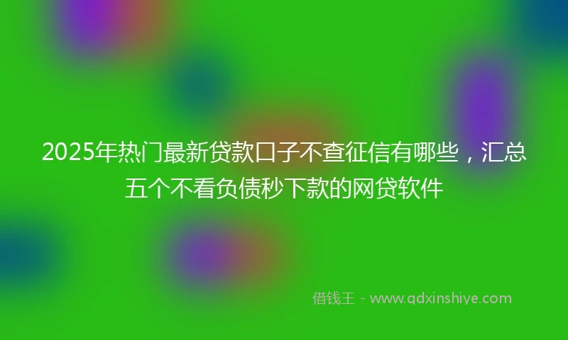 2025年热门最新贷款口子不查征信有哪些，汇总五个不看负债秒下款的网贷软件