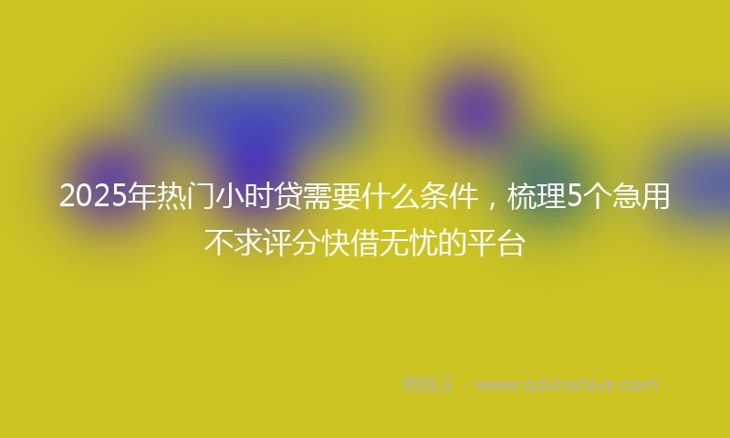 2025年热门小时贷需要什么条件，梳理5个急用不求评分快借无忧的平台