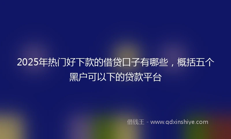 2025年热门好下款的借贷口子有哪些，概括五个黑户可以下的贷款平台