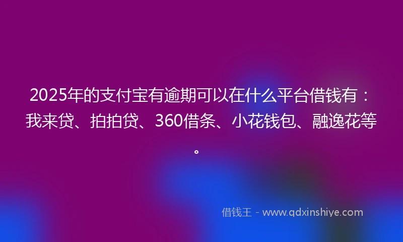 2025年的支付宝有逾期可以在什么平台借钱有：我来贷、拍拍贷、360借条、小花钱包、融逸花等。