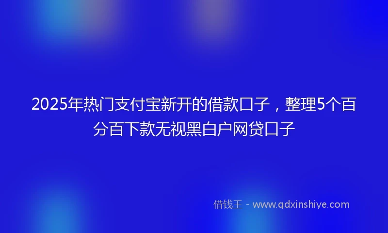 2025年热门支付宝新开的借款口子，整理5个百分百下款无视黑白户网贷口子