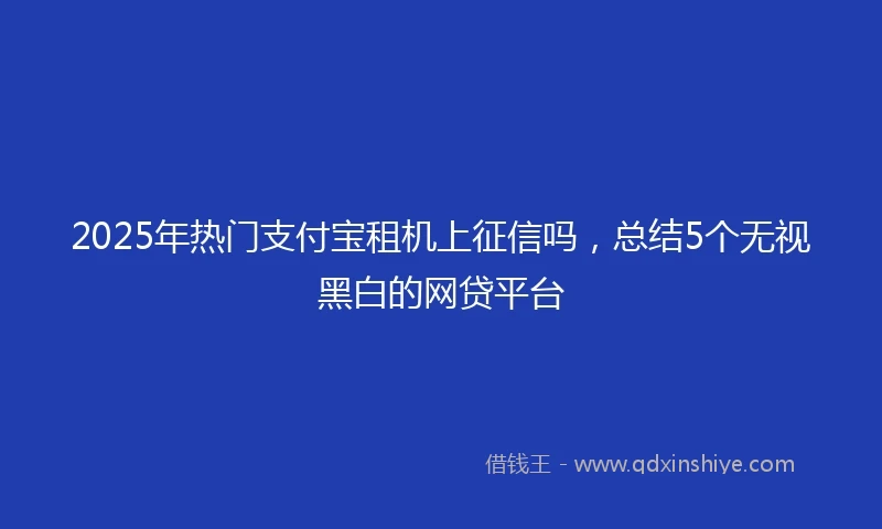 2025年热门支付宝租机上征信吗，总结5个无视黑白的网贷平台