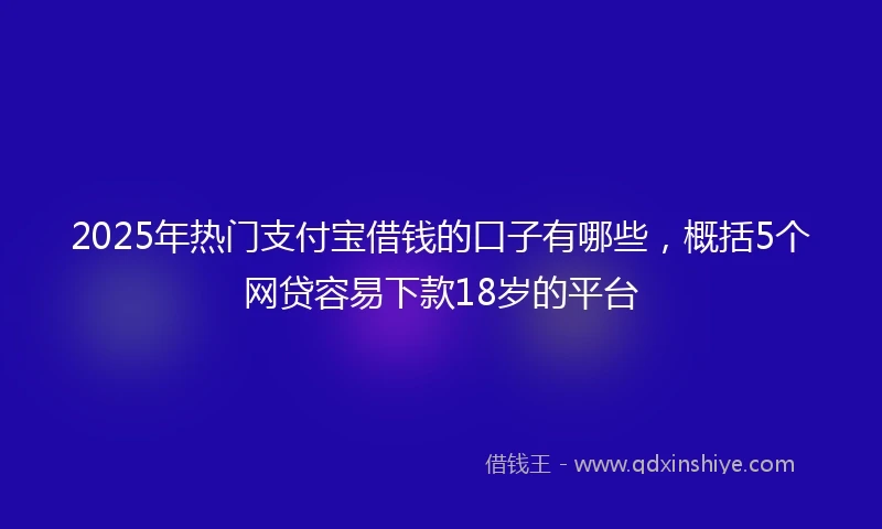 2025年热门支付宝借钱的口子有哪些，概括5个网贷容易下款18岁的平台