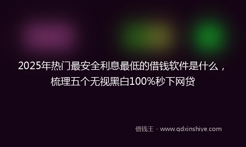 2025年热门最安全利息最低的借钱软件是什么，梳理五个无视黑白100%秒下网贷