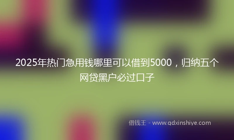 2025年热门急用钱哪里可以借到5000，归纳五个网贷黑户必过口子