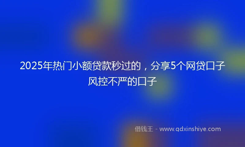 2025年热门小额贷款秒过的，分享5个网贷口子风控不严的口子