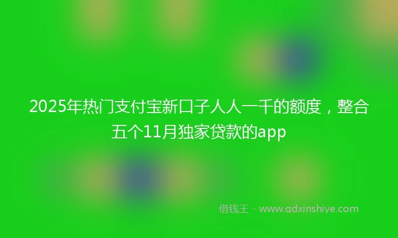 2025年热门支付宝新口子人人一千的额度，整合五个11月独家贷款的app