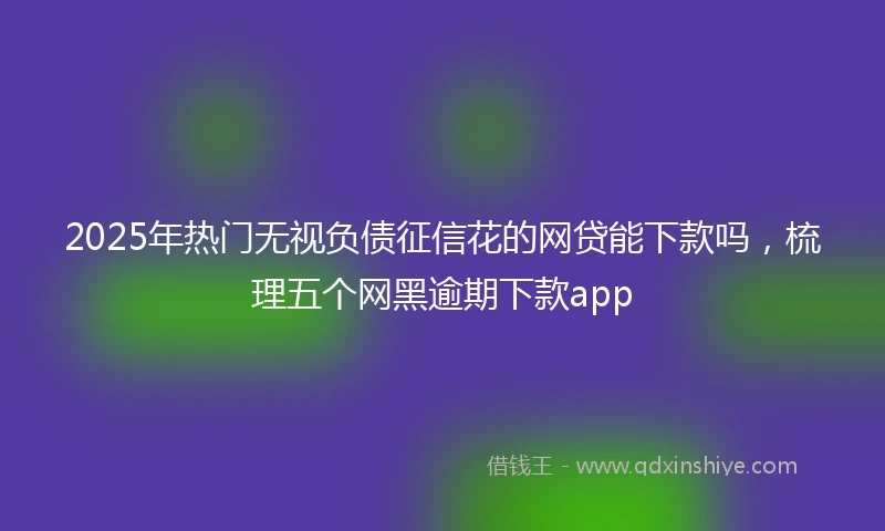 2025年热门无视负债征信花的网贷能下款吗，梳理五个网黑逾期下款app