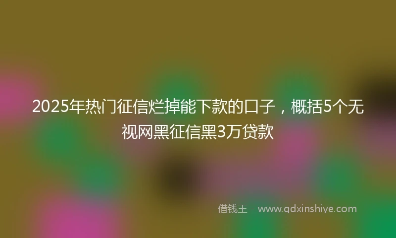 2025年热门征信烂掉能下款的口子，概括5个无视网黑征信黑3万贷款
