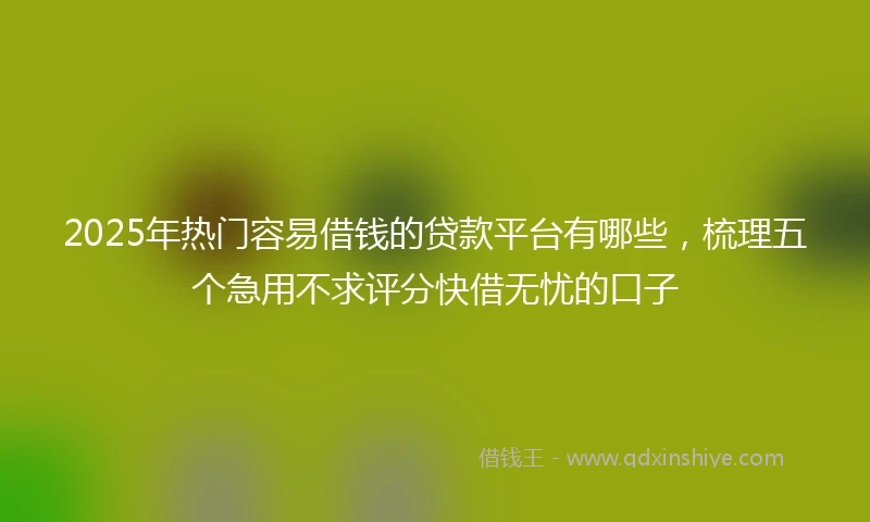 2025年热门容易借钱的贷款平台有哪些，梳理五个急用不求评分快借无忧的口子