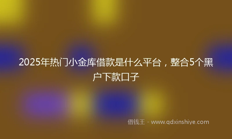 2025年热门小金库借款是什么平台，整合5个黑户下款口子