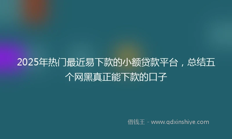 2025年热门最近易下款的小额贷款平台，总结五个网黑真正能下款的口子