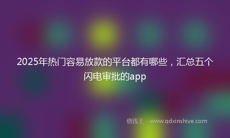 2025年热门容易放款的平台都有哪些，汇总五个闪电审批的app