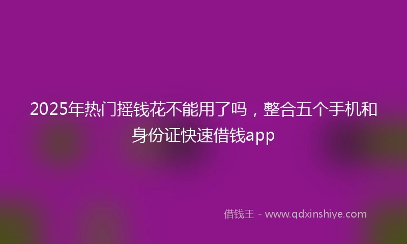 2025年热门摇钱花不能用了吗，整合五个手机和身份证快速借钱app
