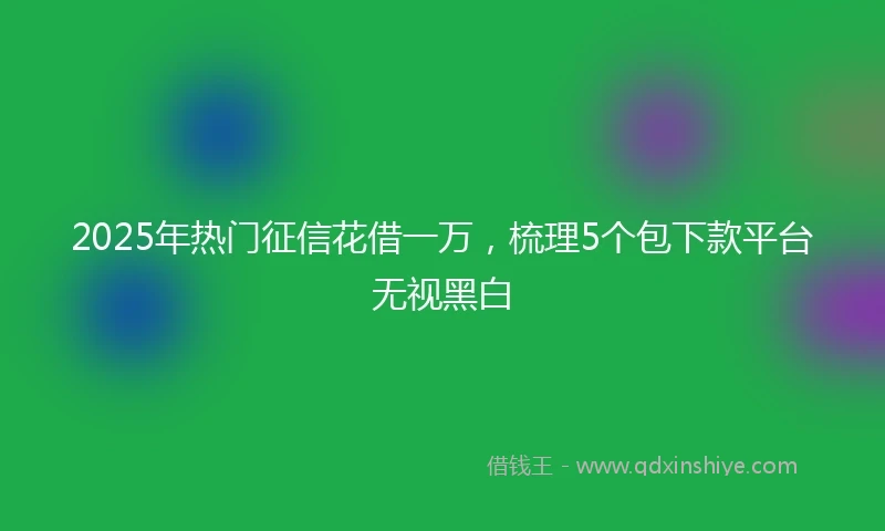 2025年热门征信花借一万,梳理5个包下款平台无视黑白