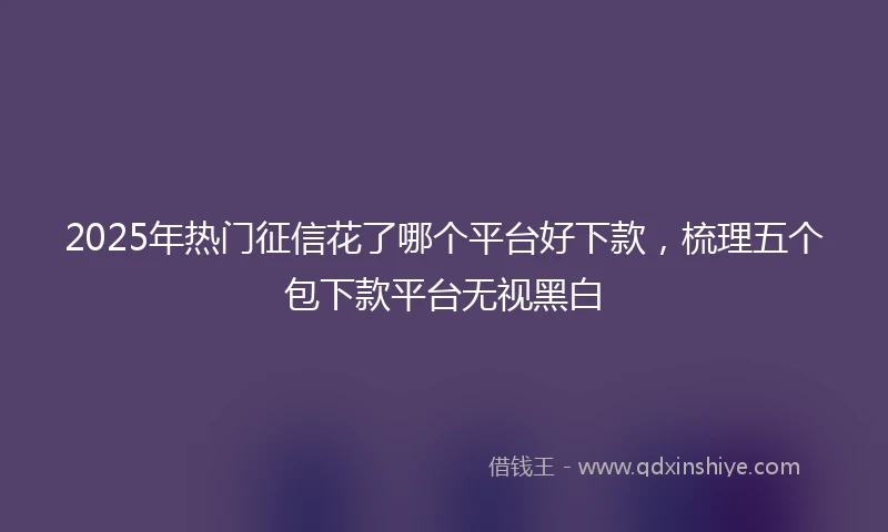 2025年热门征信花了哪个平台好下款，梳理五个包下款平台无视黑白