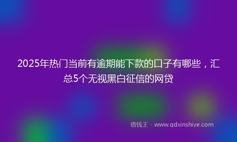 2025年热门当前有逾期能下款的口子有哪些，汇总5个无视黑白征信的网贷