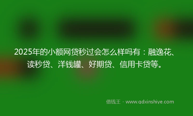 2025年的小额网贷秒过会怎么样吗有：融逸花、读秒贷、洋钱罐、好期贷、信用卡贷等。