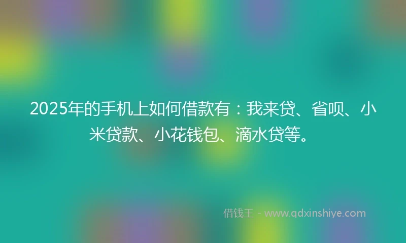 2025年的手机上如何借款有：我来贷、省呗、小米贷款、小花钱包、滴水贷等。
