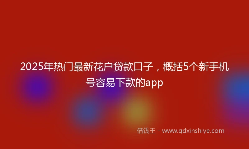 2025年热门最新花户贷款口子，概括5个新手机号容易下款的app