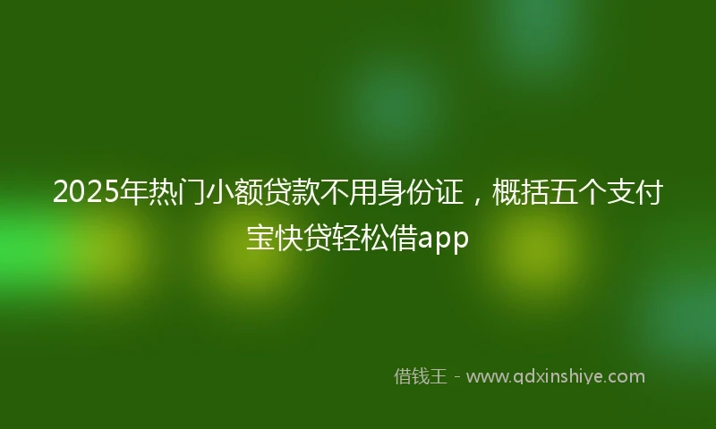 2025年热门小额贷款不用身份证，概括五个支付宝快贷轻松借app